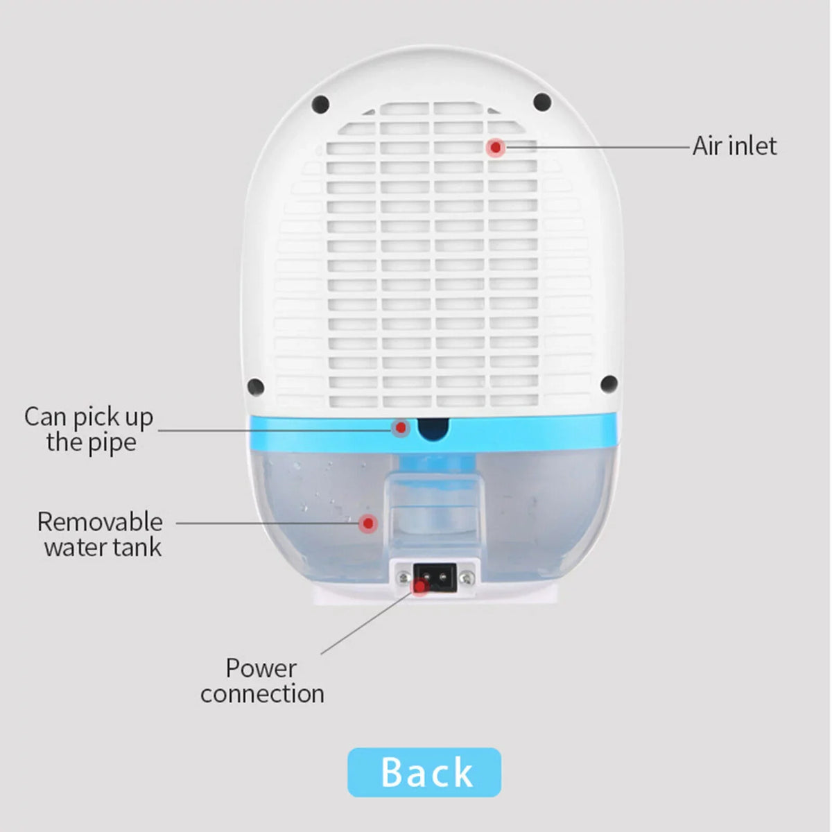 Digital 500ml Bedroom Machine Remote 22W Home Air Dryer Mini Dehumidifier