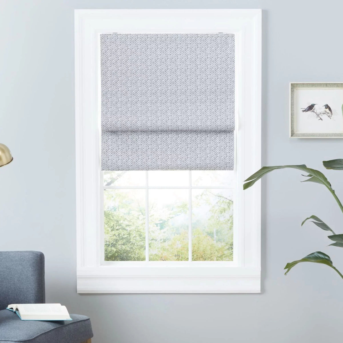 Home Grey Esme Blackout Shade, Dark Roman Exclusive 23"x64", Total