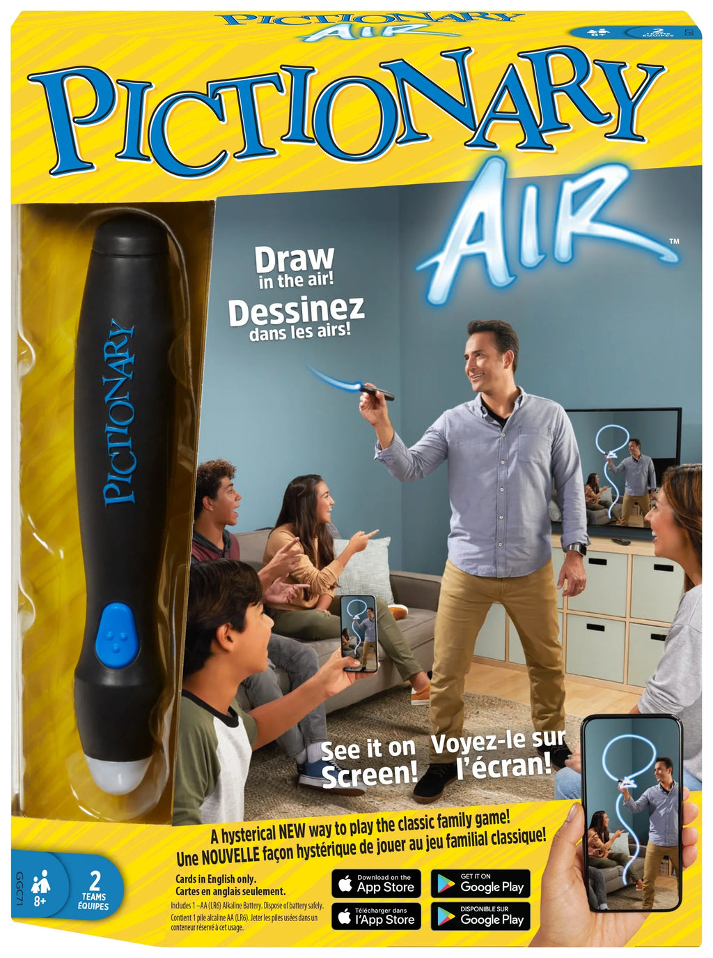 Game and Game Drawing Night Pictionary Family Air Cards Light Clue with for Pen