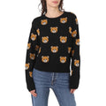 (US Teddy Jumper, Fantasia Moschino 38 Ladies Bear-Print Size Size Brand 4) Wool Black