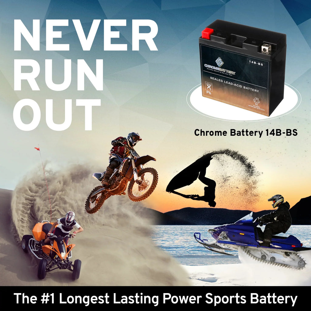 Motorcycle Hyosung Se Year Battery 12 (09-13) (14b-bs Gv650, 135 Volts,12 Chrome Yt14b-bs for Cca) Ah, Battery