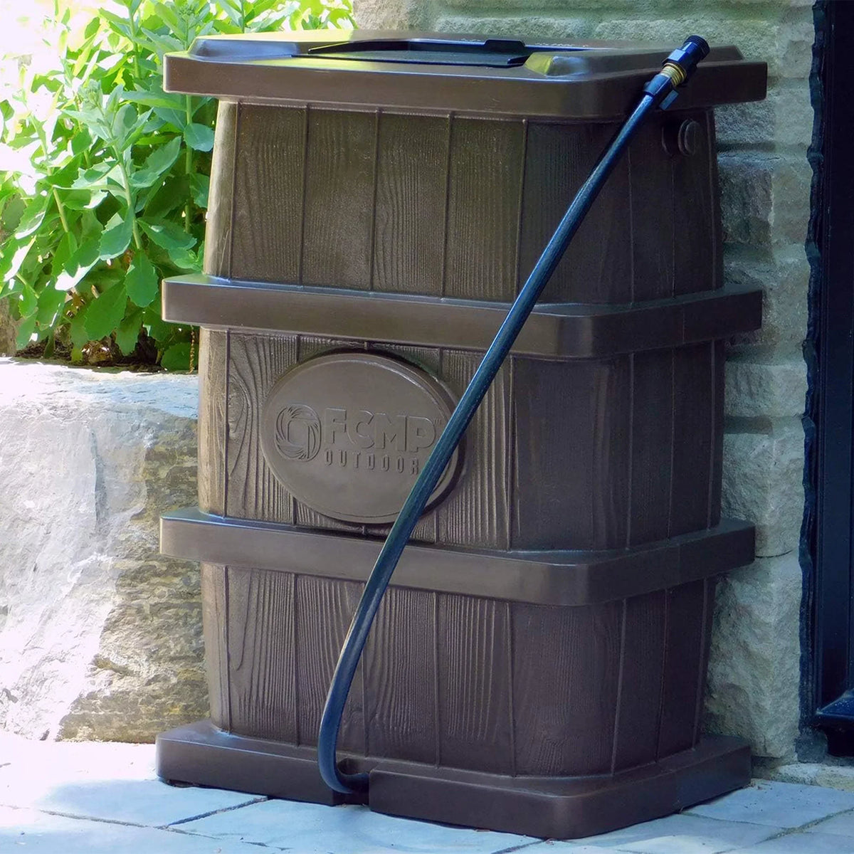 Grain Outdoor 45 Catcher Wood Barrel, WG4000 Rain Water Gallon FCMP Brown