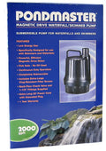 Magnetic Pondmaster Drive 2,000 Pump Waterfall GPH