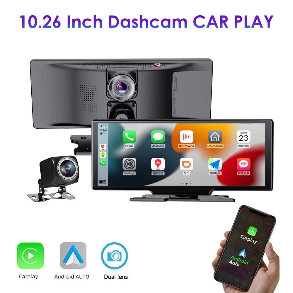 with KingFurt Recording, Camera Connectivity, Lens Dual Wireless 1080P 2K Enhanced Dash Touch Android Screen, Auto, WiFi - T91