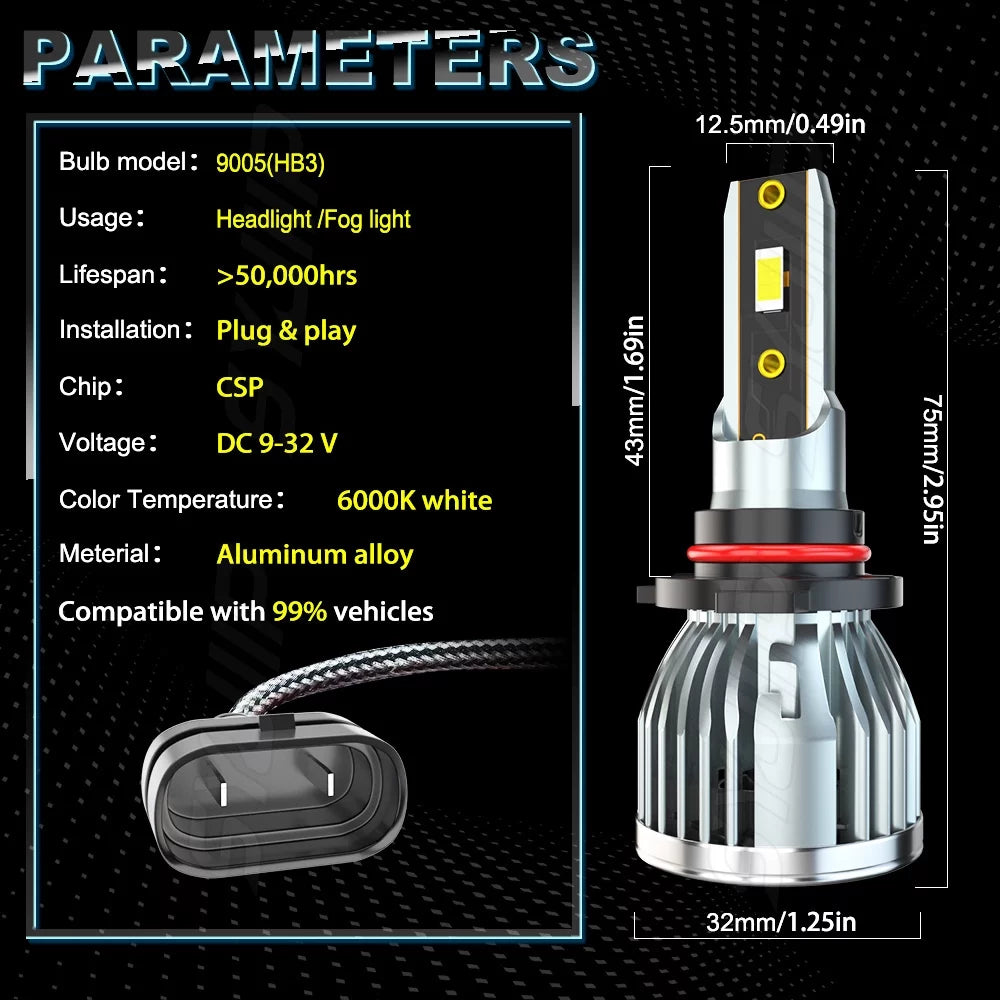 Headlight Low High Beam D4S Light LED Beam 9005 Fog D4S HID 9005/HB3 Combo Bulbs 6Pcs