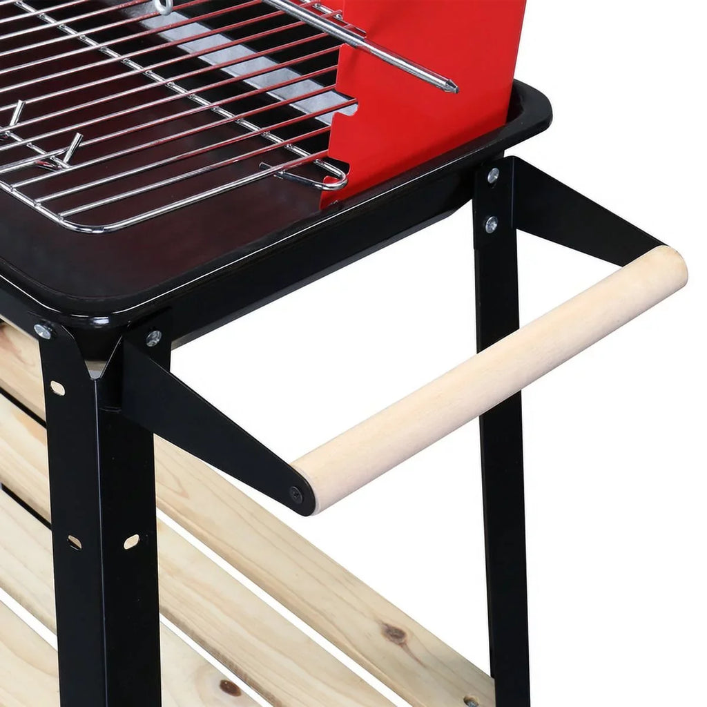 Cooking Backyard 27 Square Heavy for with Small Coal Charcoal Patio for Grill Duty Barbecue Grill BBQ Wheels Camping Outdoor Inch Portable