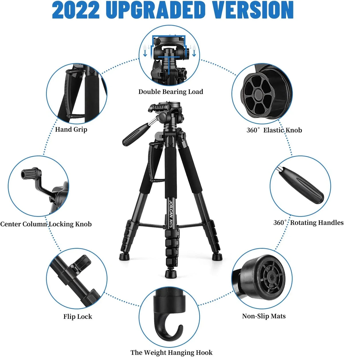 Phone Tripods, Tall Stand Tripod for Camera Video Cell Photography, Tripod 74" Camera Tripod, Heavy Camera Duty