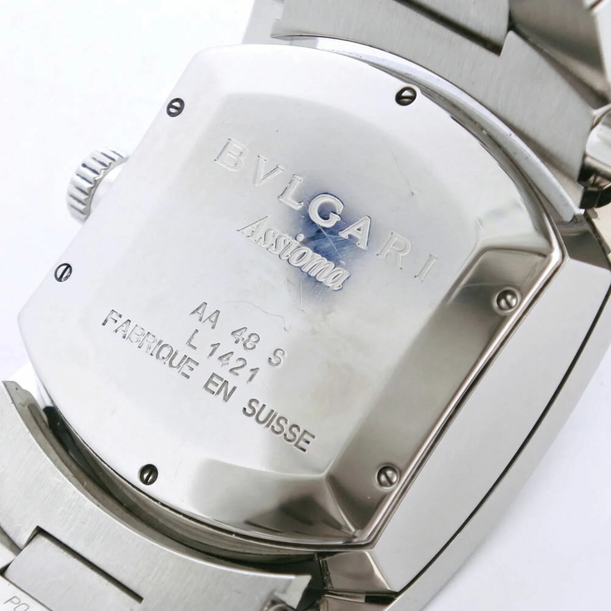 AA48S Ashoma Stainless Pre-Owned Watch Bvlgari Navy (Good) Silver Steel Men's Automatic Dial