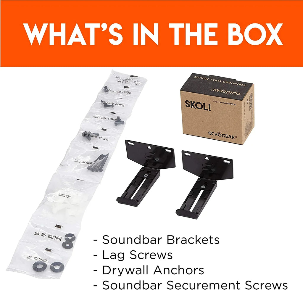 & Echogear All Mount with Atmos Adjustable More Vizio, Wall Universal for Soundbars Works - Soundbar Soundbars Depth Roku, Bracket Including Samsung, - Dolby