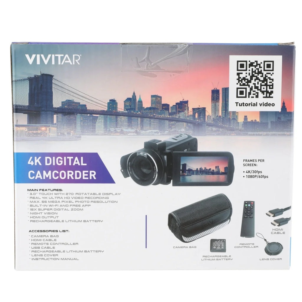 Camera, Vision, Remote Night Control Video Vivitar 4K HD Digital WIFI,