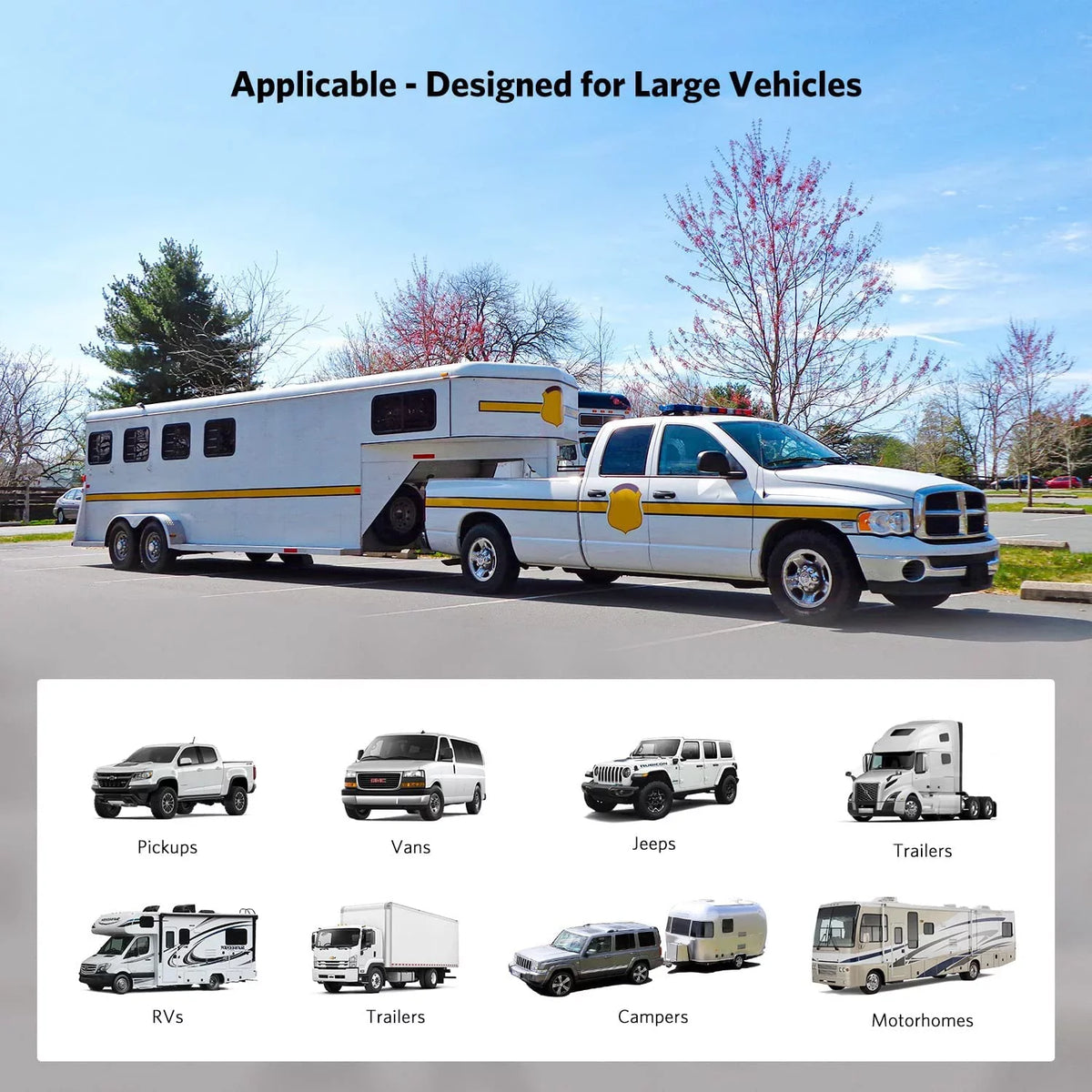 Waterproof Camera up RV Systems Truck/Trailer Pickup/Van Vision Monitor with Camera Support Cameras, Boscam Back HD Night Backup for 2 7" Wireless Split Reverse Screen, (K10) IR Camera