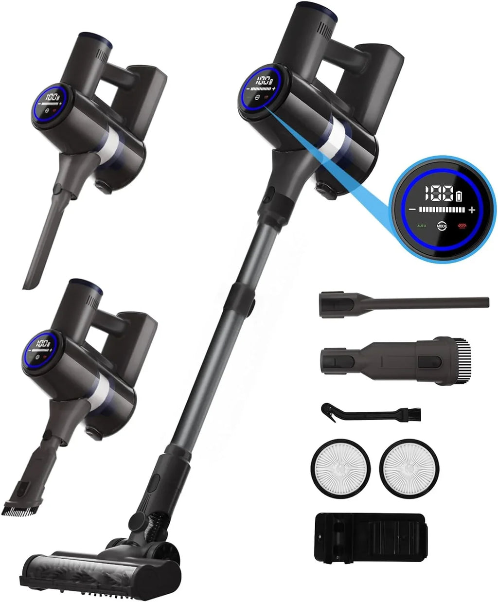 and Mins Home Carpet, Hardwood Stick for Cordless 50 28KPA, Vacuum Vacuum RunTime Cleaner 7 Modes, Cleaners Floor Cordless Pet with Cleaner Power Hair Vacuum