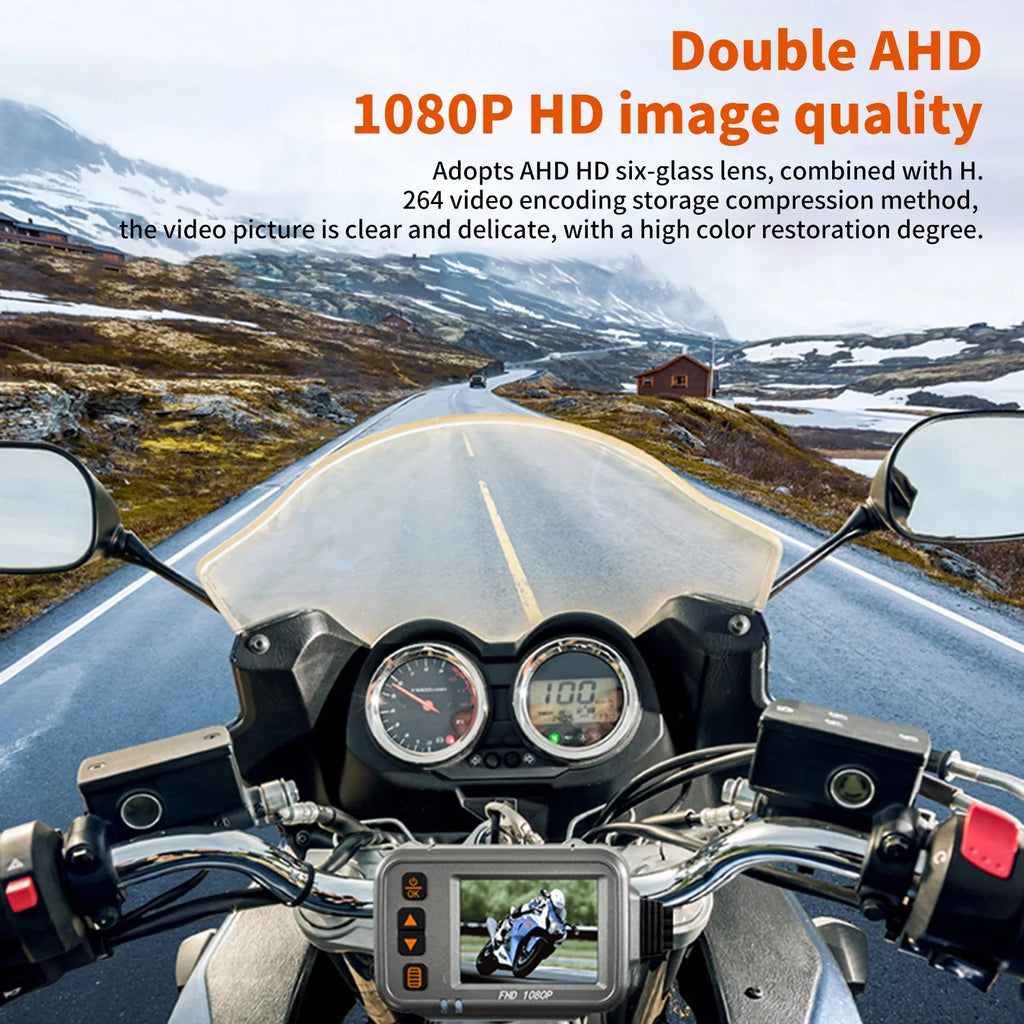 Recording ,120° 32G Motorcycle Dash Waterproof OWSOO Dual Vision storage Angle,Parking Wide Body Motorbike After 1080p Full , With card Cam,WiFi Timed Flameout Camera Night
