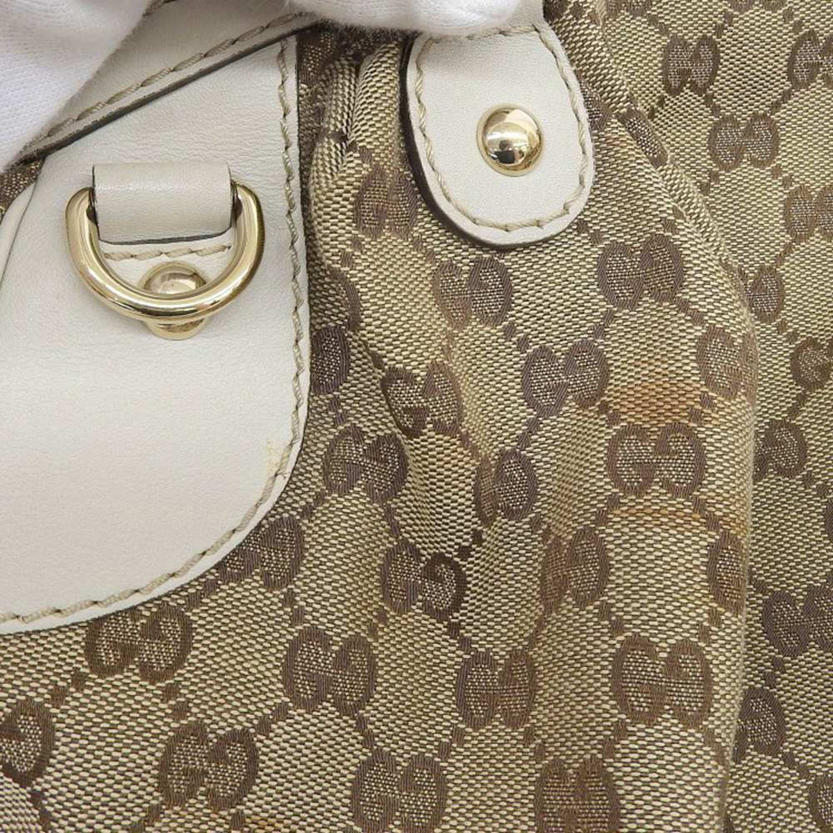 bag Pre-Owned leather canvas GUCCI (Good) Gucci handbag tote 223974 506631 beige GG