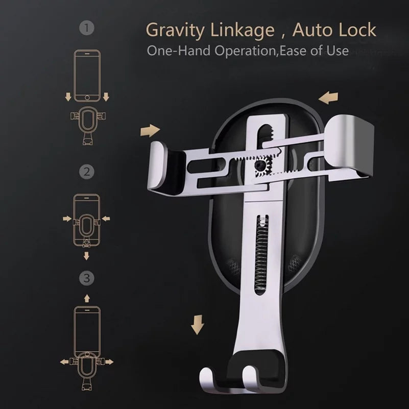 Q1R Model Auto Smart3 3 Vent Jitterbug Lively Air Holder Dock Mount Jitterbug Gravity for Lock With Cradle Compatible Smart Phone - Car