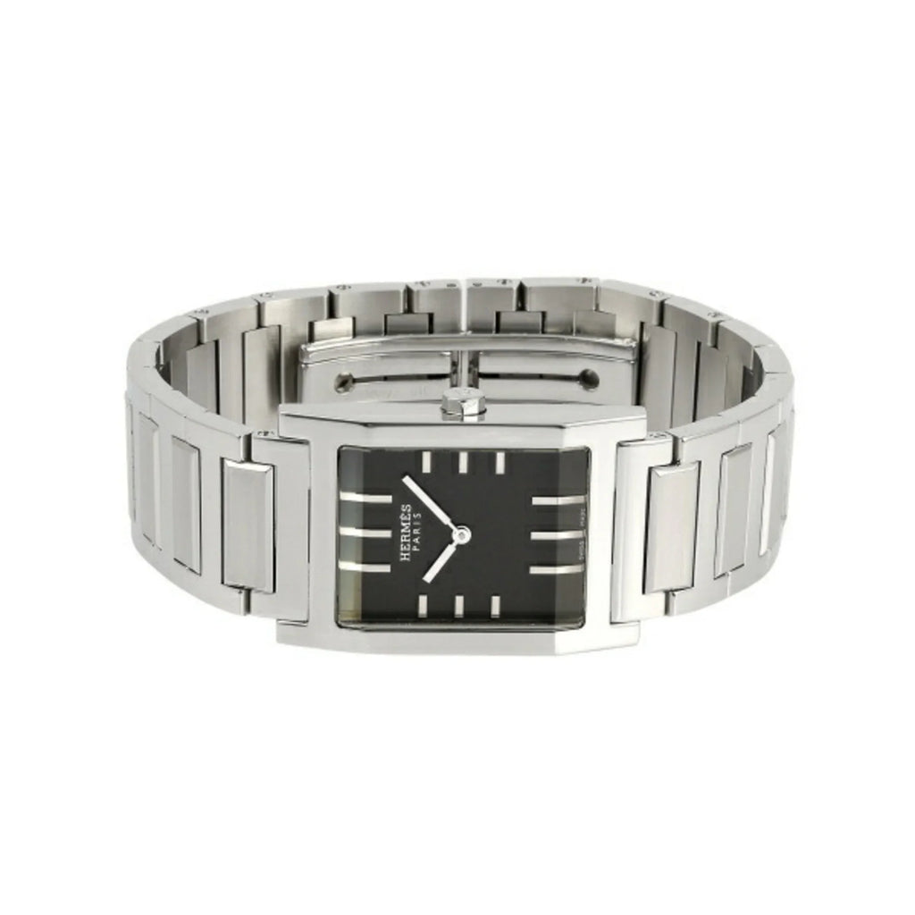 (Good) Hermes TA1.710 Black Pre-Owned Tandem Watch Ladies Dial