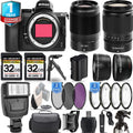 Kit Camera + Nikon S Z5 24-200mm Lens Flash f/4-6.3 with 35mm + f/1.8 Lens VR Mirrorless 64GB +
