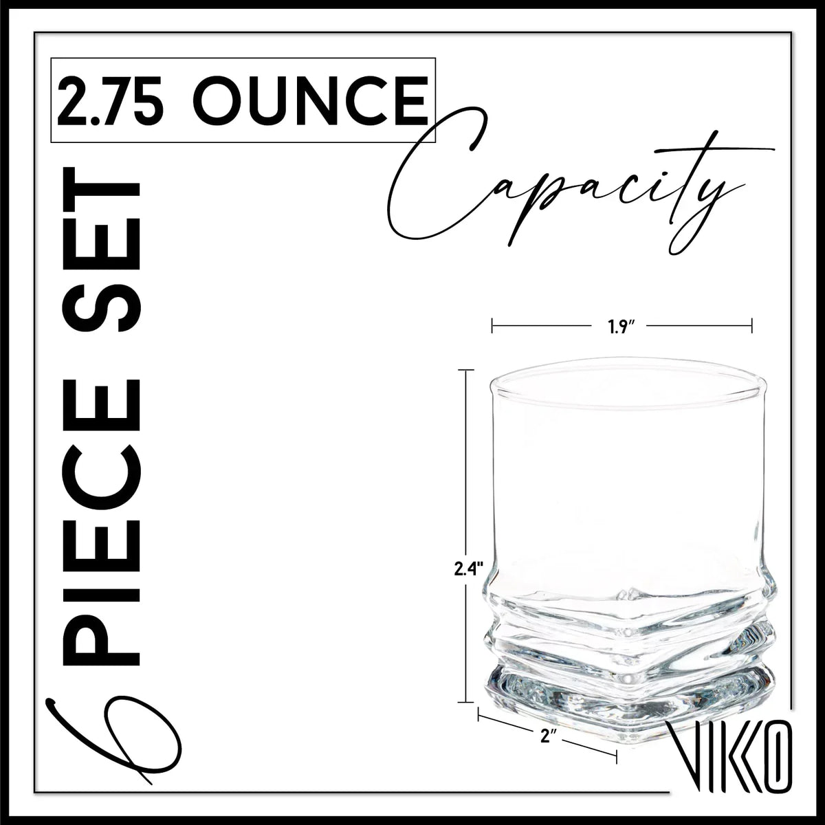 and Durable Ounce Glass Spirit Espresso 6 Shot Set Tequila Set Vikko Shooter 6 Glasses, Bar Glasses For Mini of Glasses, Piece (Chile) Shots, 1.9 Liquor Alcohol and Small