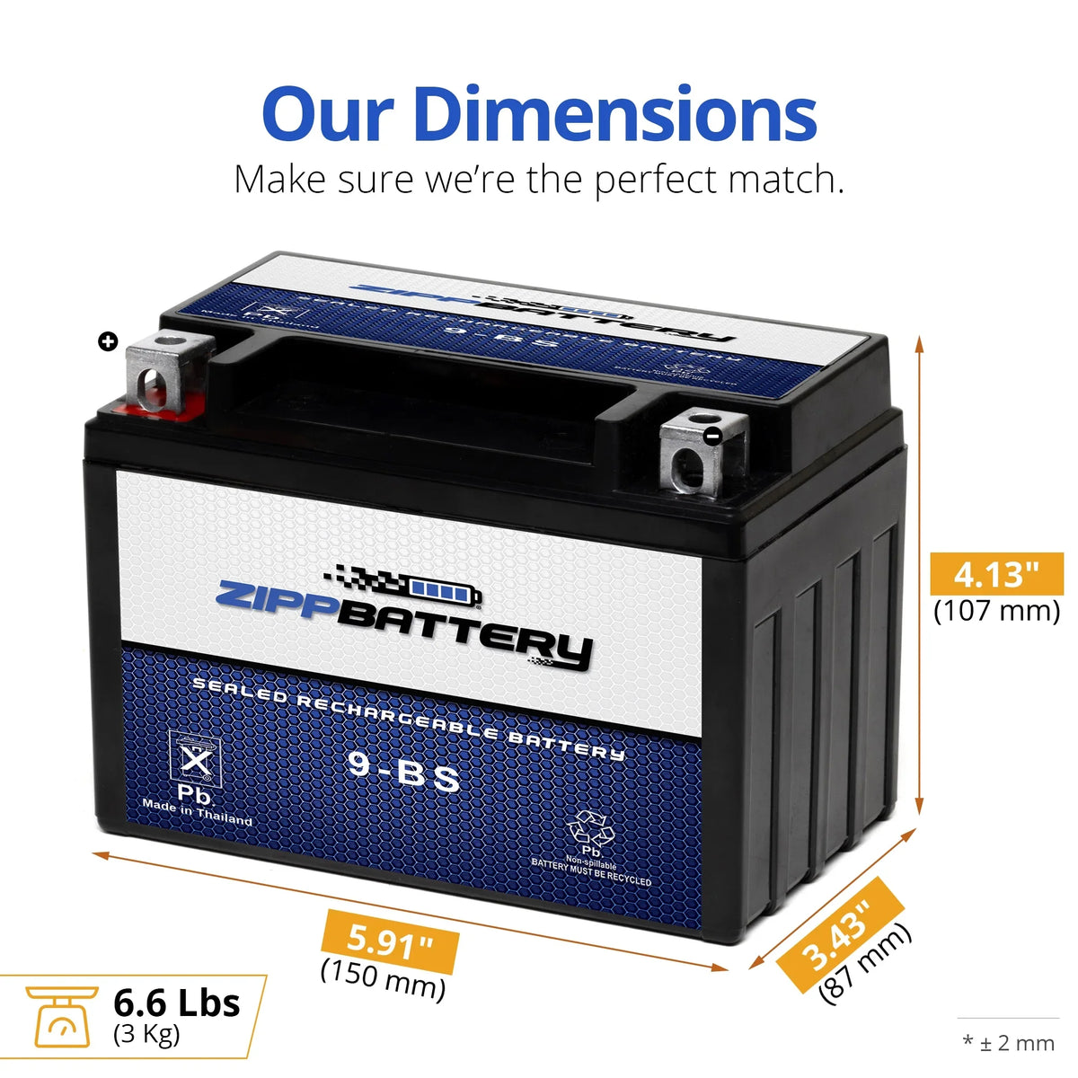 Trx400Ex for Atv Honda Sportrax Zipp Battery Battery 400Cc Ytx9-Bs 2001 Fourtrax