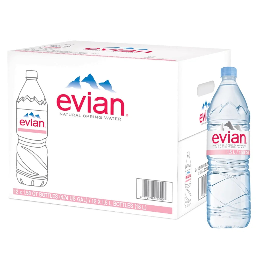 Natural 12 Count 50.7 Fl Oz, evian Bottles Water, Spring