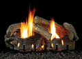 Oak with Burner, 18" Manual Logset Glaze NG Slope VF/V Stacked Aged