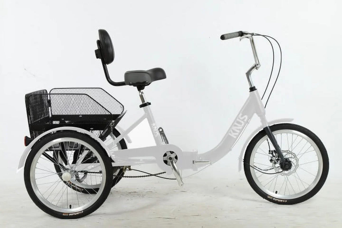 with Large Speed Tricycle,400 Basket, for lb. 7 Adult Seniors Enfoldment Rear Inch, Tricycle HALJEN 24 Tricycles Adults Women for Men