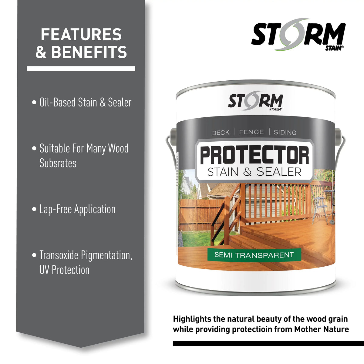 Storm System Semi-Transparent and Sealer Stain Protector