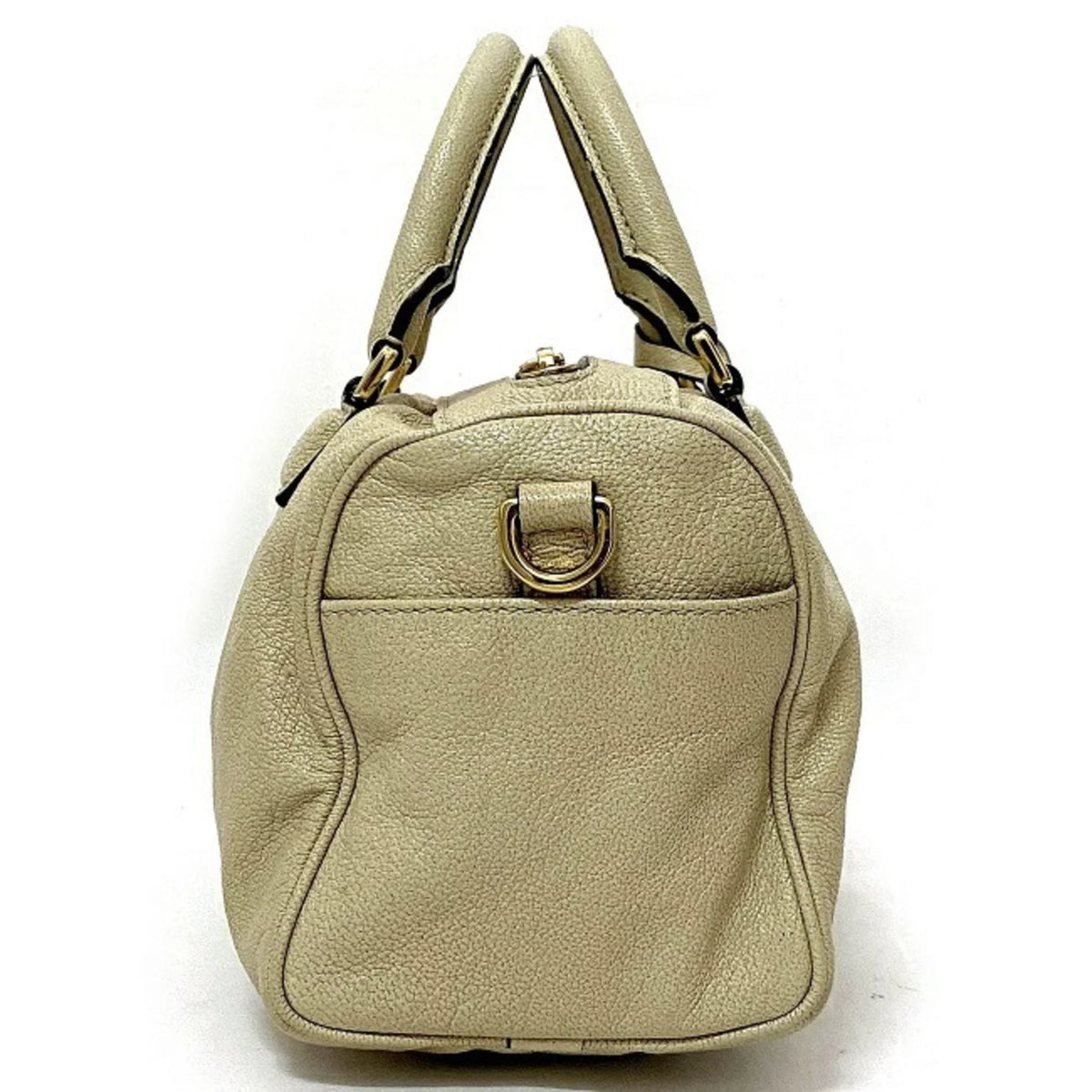 Pre-Owned Champagne Boston (Good) Gold Loewe Handbag Leather LOEWE 2way Lame Anagram Women's