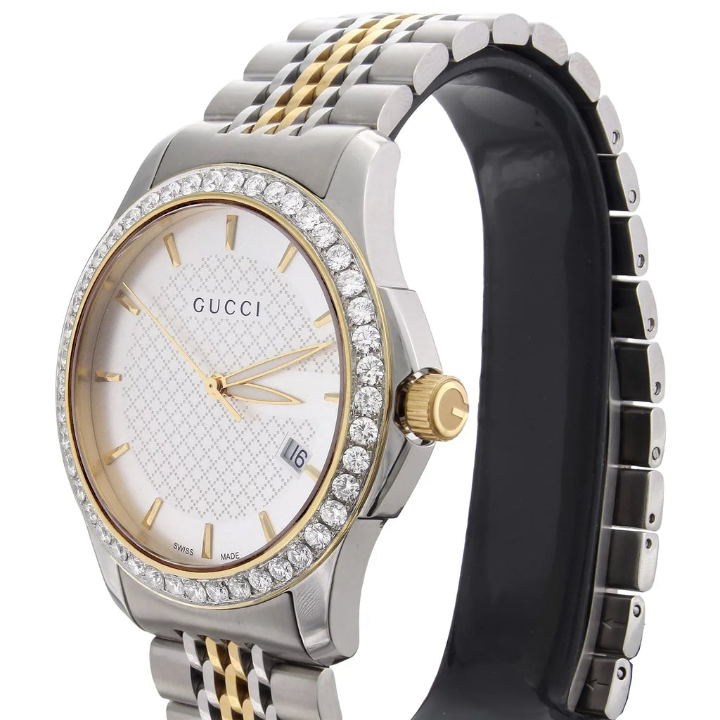 CT. Two S. Tone 2 PVD Yellow Gucci Steel Watch G-Timeless 38mm Diamond Ya126409