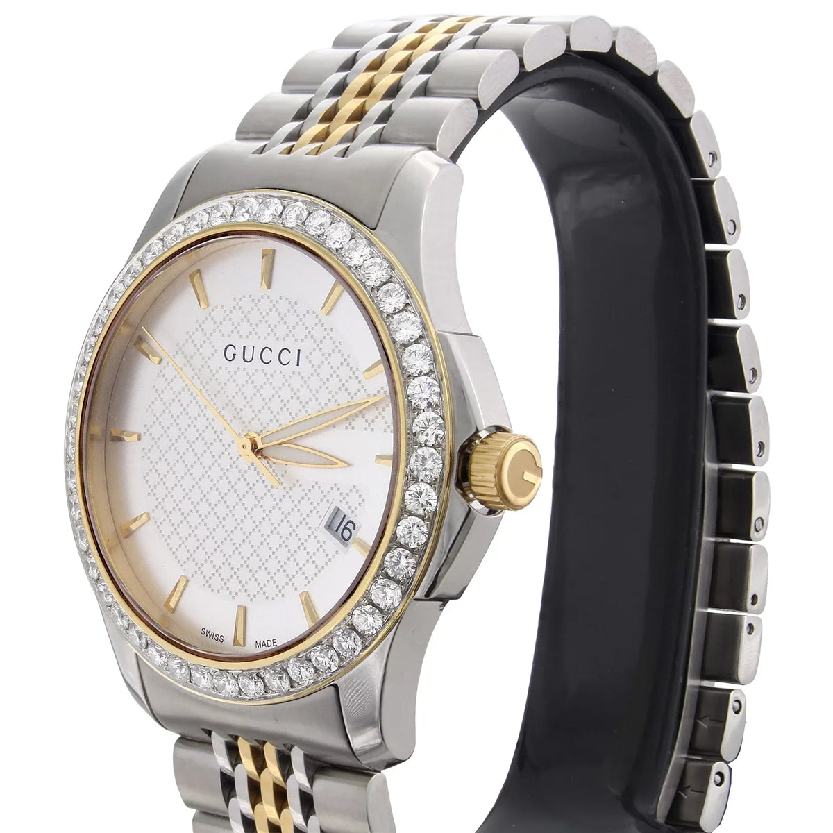 CT. Two S. Tone 2 PVD Yellow Gucci Steel Watch G-Timeless 38mm Diamond Ya126409