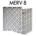 '- 8 Size Air Actual MERV Pleated Filter 6PK | 23.375x23.375x.75 24x24x1