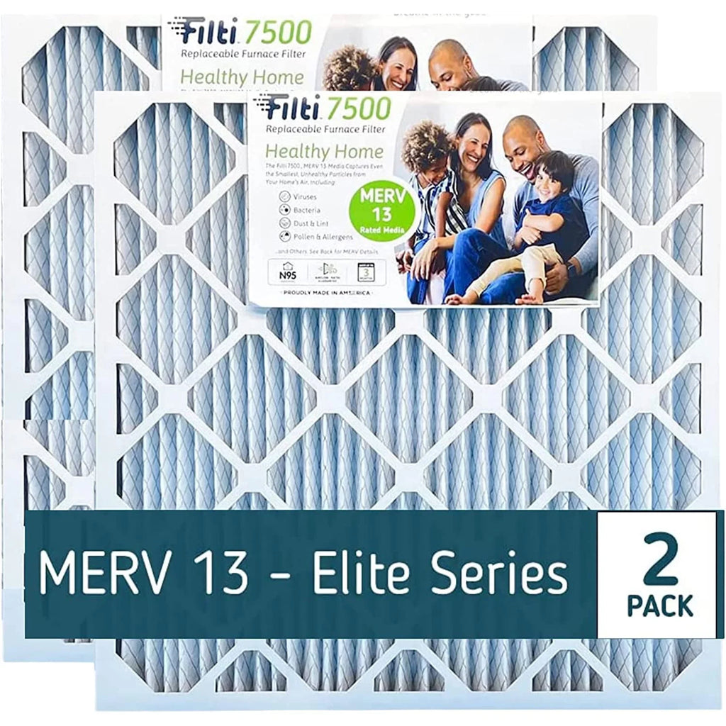 Filti Pack) Filter 7500 20x25x5 (2 MERV Home Pleated Air Furnace HVAC 13