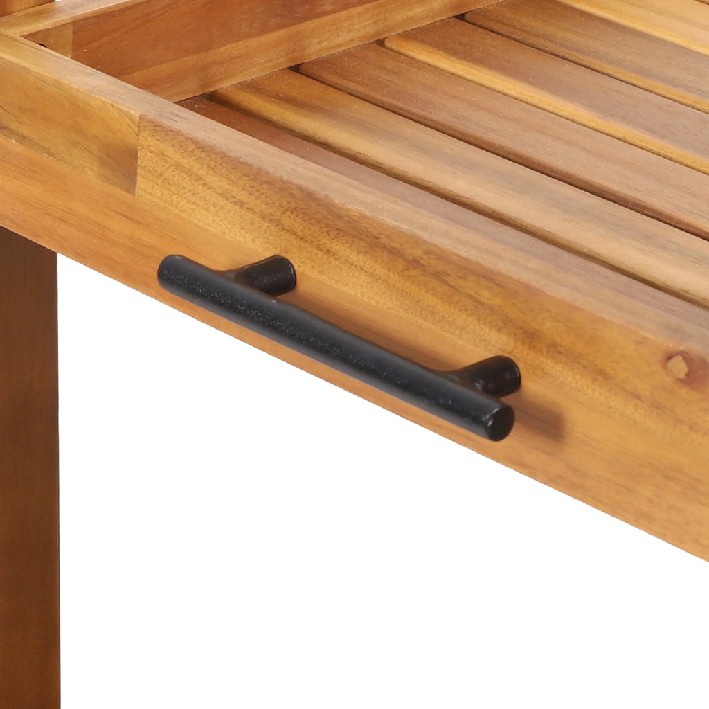 and Bottle with Bar Cart Bonneau GDF Studio 2 Holders, Teak Acacia Tiered Outdoor Black Wood