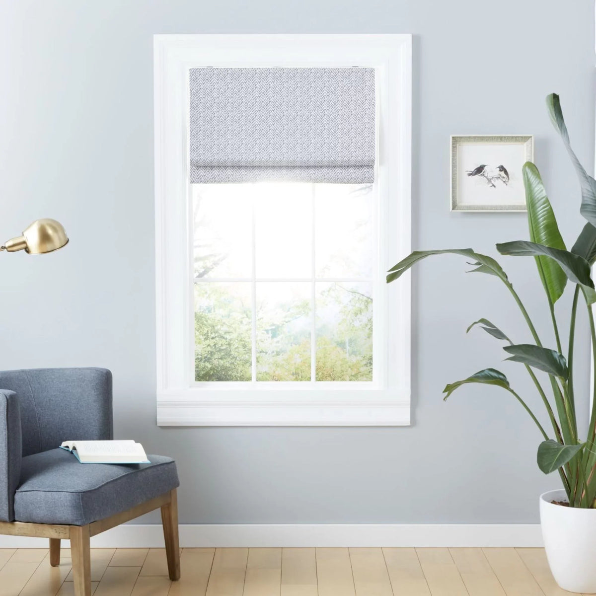Home Grey Esme Blackout Shade, Dark Roman Exclusive 23"x64", Total
