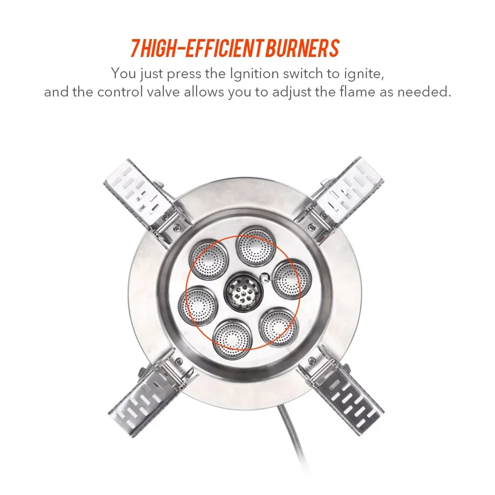 18000W Ignition Fishing High Windproof Hiking Stove, ammoon Backpacking Gas Traveling Piezo Stove, Stove, Camping