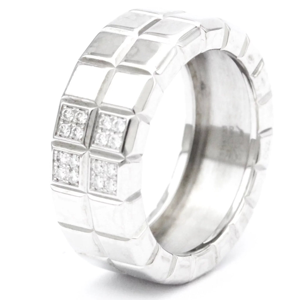 Ice 82/3790 Chopard White (Good) Gold Diamond Ring Band Cube Fashion Pre-Owned (18K)