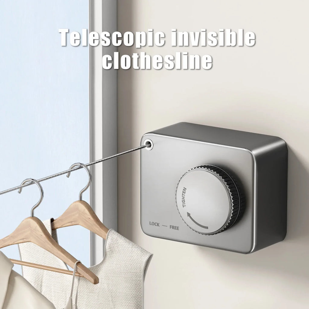 Heavy Gray Drying Retractable - 15.1 Wall Rope Clothesline Steel Retractable Racing Duty Laundry Adjustable Clothesline Indoor, Mounted Clothes Outdoor feet Clothesline Stainless Droop Ryanstar
