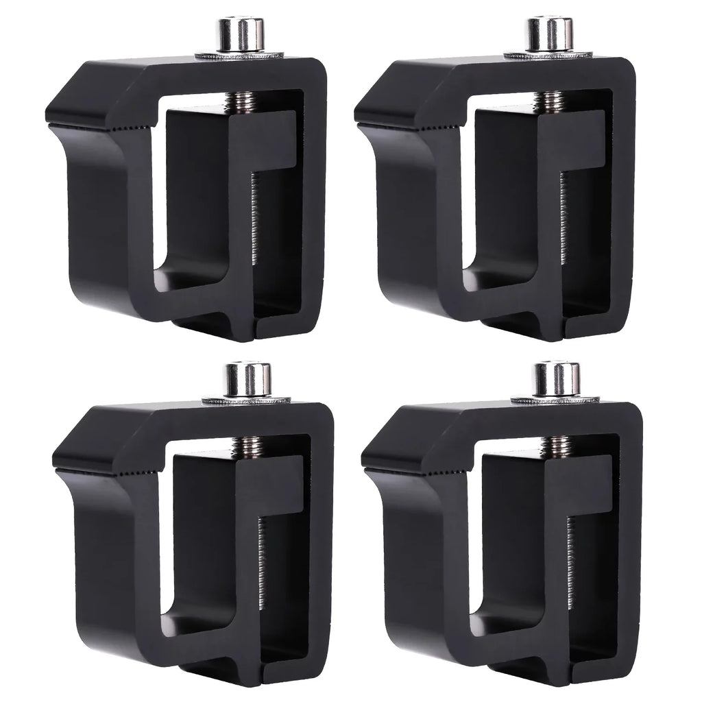 & Aluminum of P-AC( - Truck Non-Drilling Camper Installation Black C-Clamps for 4 Rack Shell AA-Racks Set