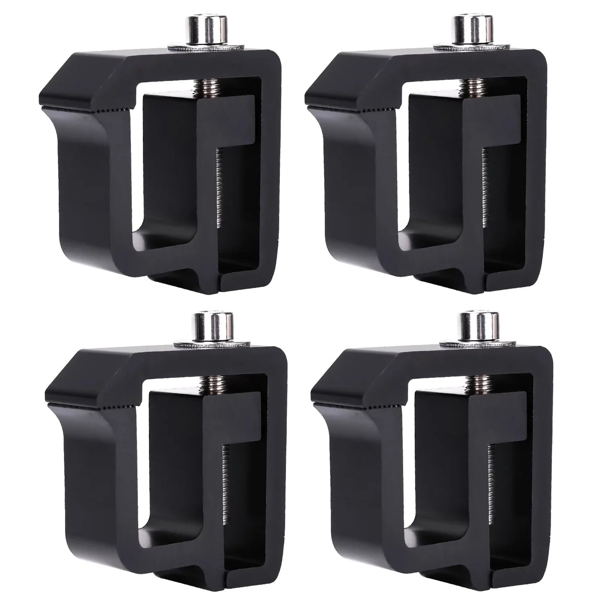 & Aluminum of P-AC( - Truck Non-Drilling Camper Installation Black C-Clamps for 4 Rack Shell AA-Racks Set