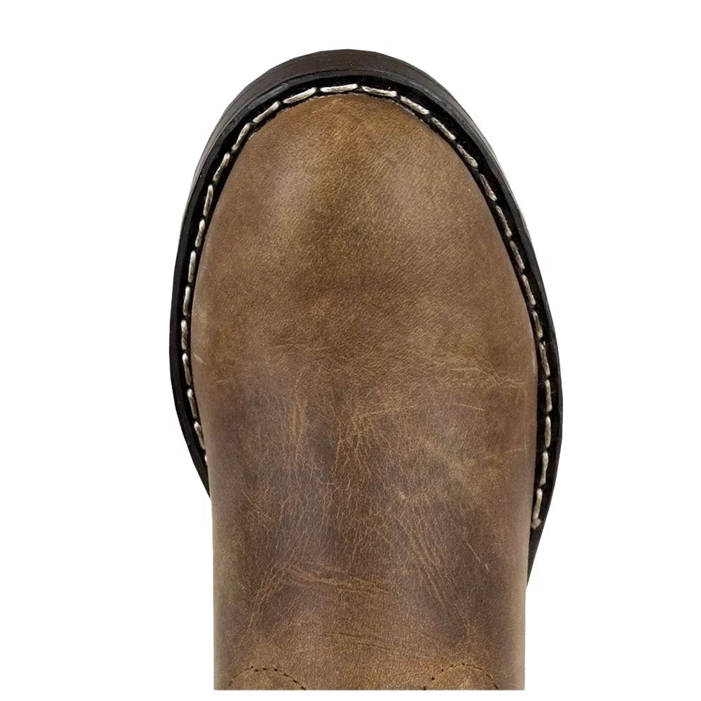 Oil BOOTS Roper (3036C-10.5R) Distress, MOUNTAIN SMOKY Color: Western Kids Boots, Size: R 10.5, Brown Width:
