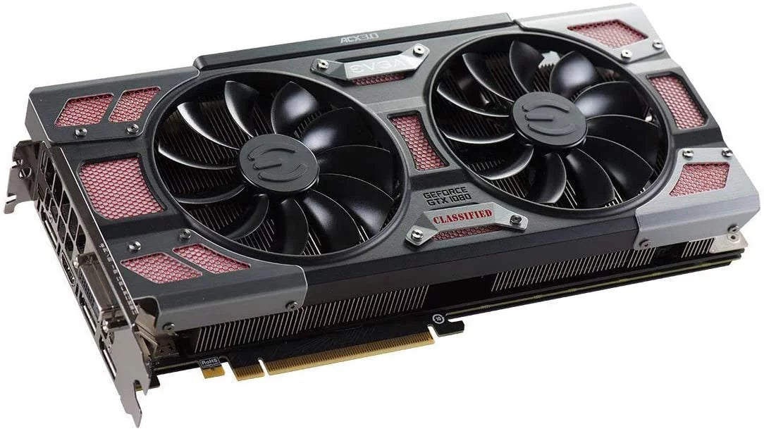 GAMING (PXOC) Phases 3.0 LED DX12 GTX EVGA Power Double 8GB ACX 14 CLASSIFIED 1080 RGB 08G-P4-6386-KR 10 OSD GeForce Card GDDR5X Fan Video CM BIOS Support Graphics
