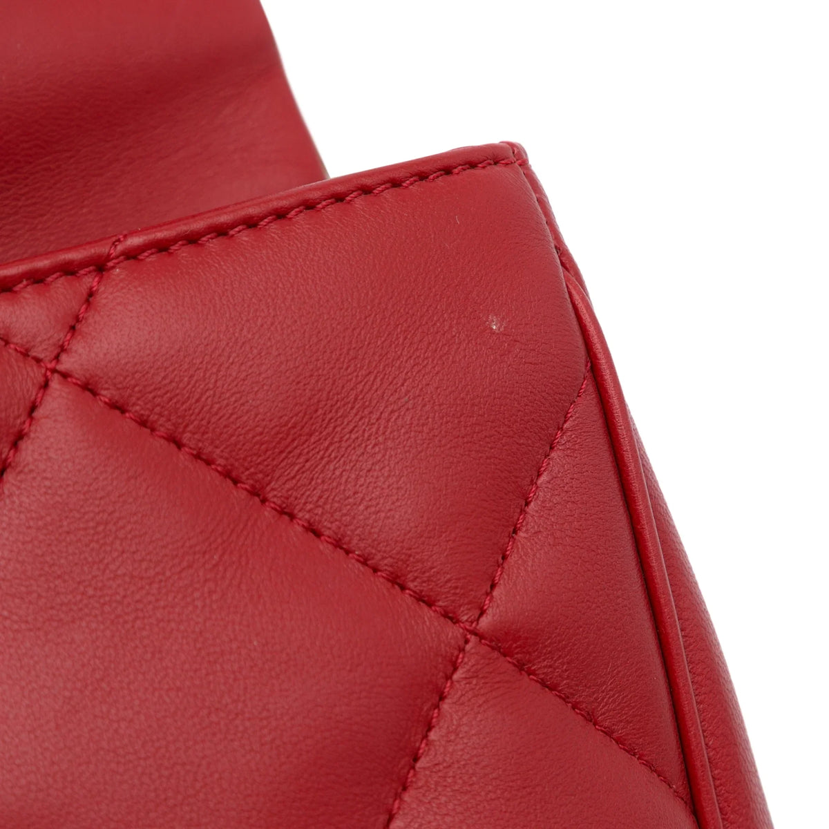 Carry Satchel Easy Unisex Pre-Owned Chanel (Good) Authenticated Lambskin Red Small Flap Leather Bag
