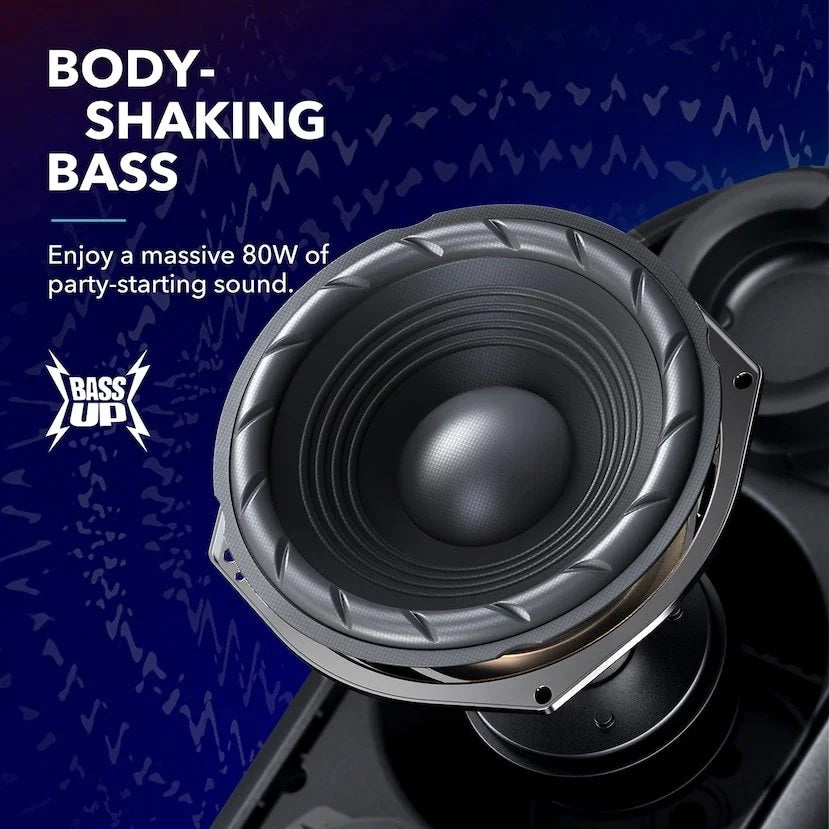 | | Rave by Anker- PartyCast | Playtime Soundcore A3390Z12 18-Hour | IPX7 Black Portable Waterproof | 80W Speaker