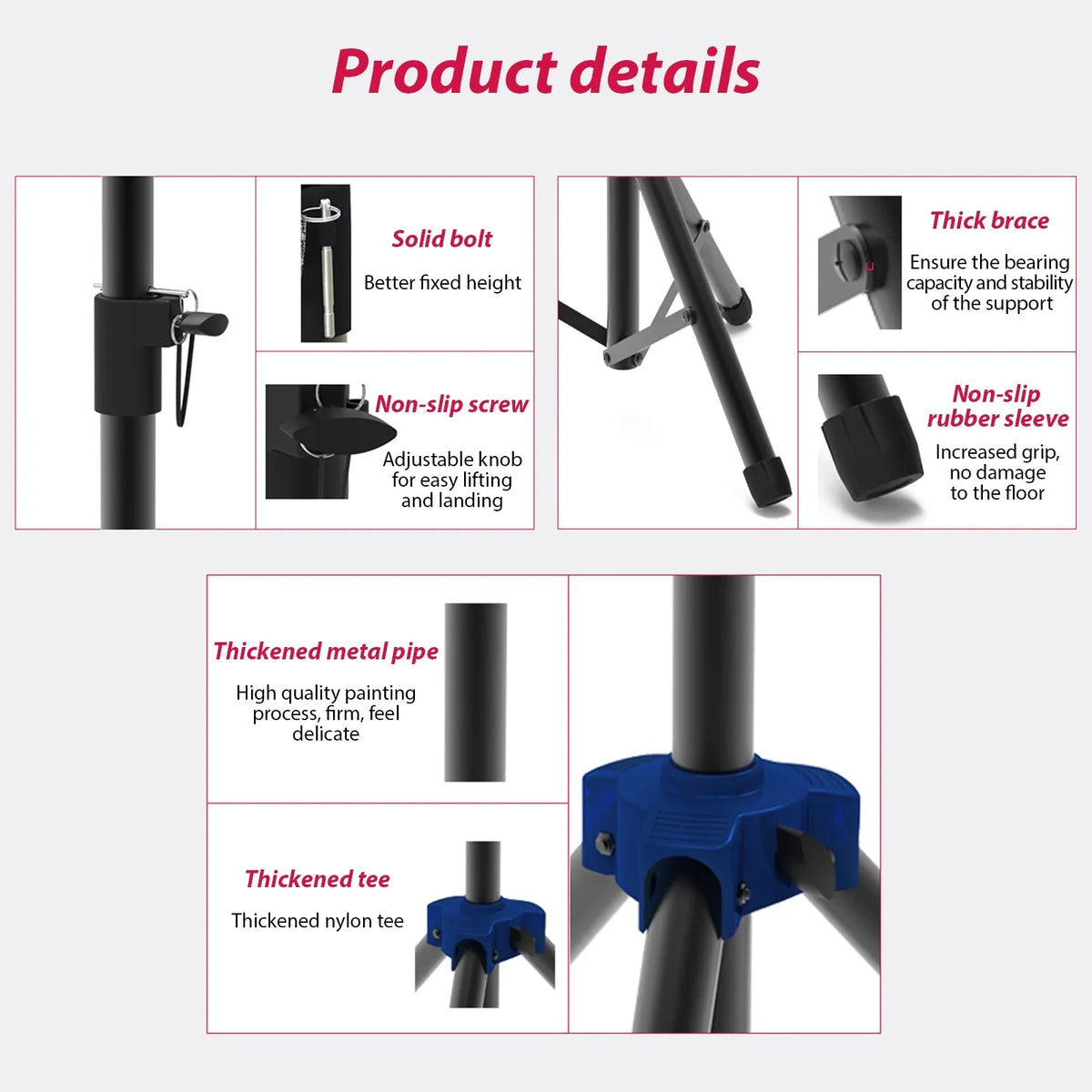 Stand with point Carevas Bracket, Telescoping Three Duty Height, Speaker Triangle Speakers for Heavy Studio Base