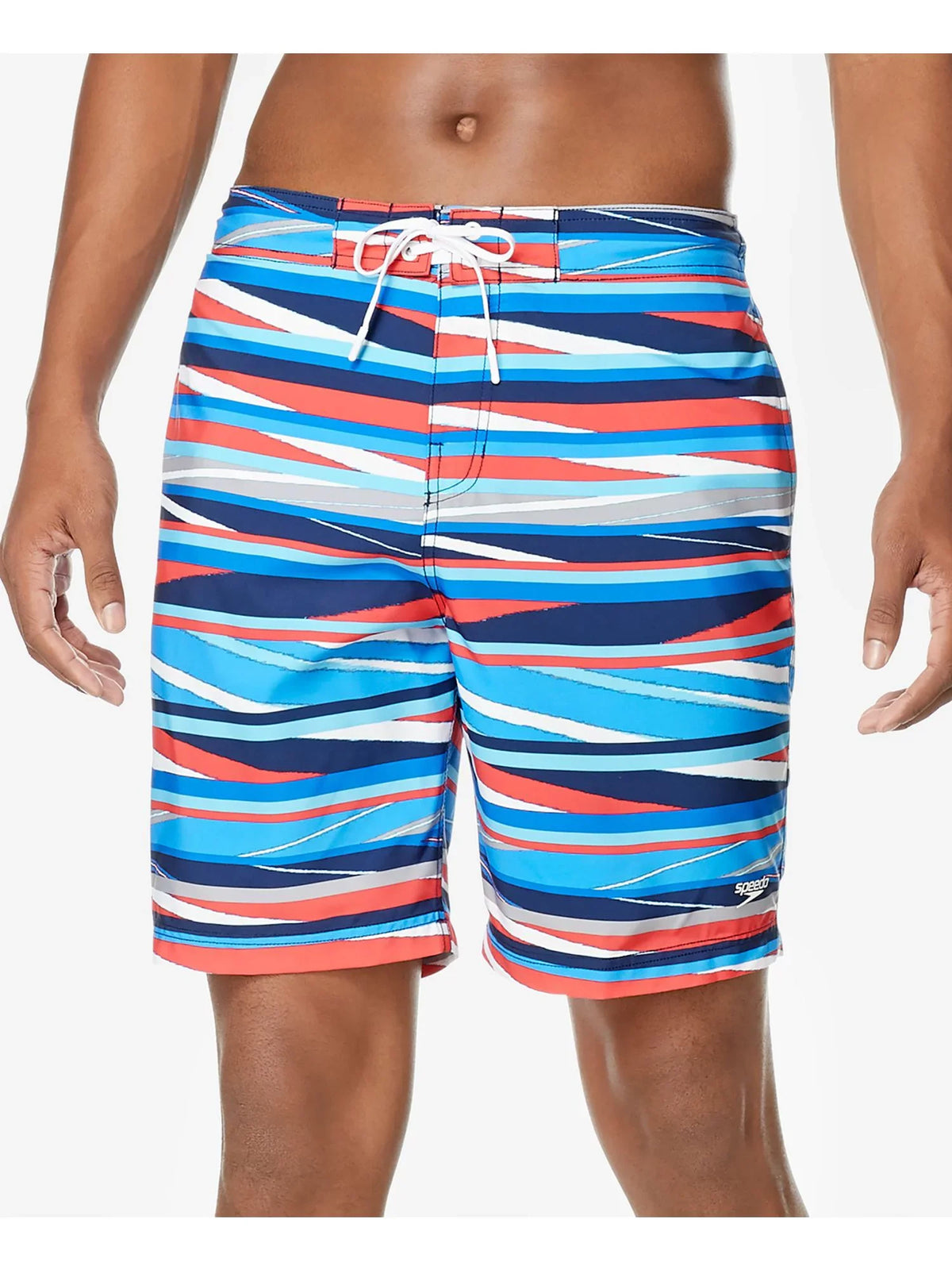 Shorts Performance Bondi Stretch Stripe Striped S Lane SPEEDO Drawstring Mens Blue