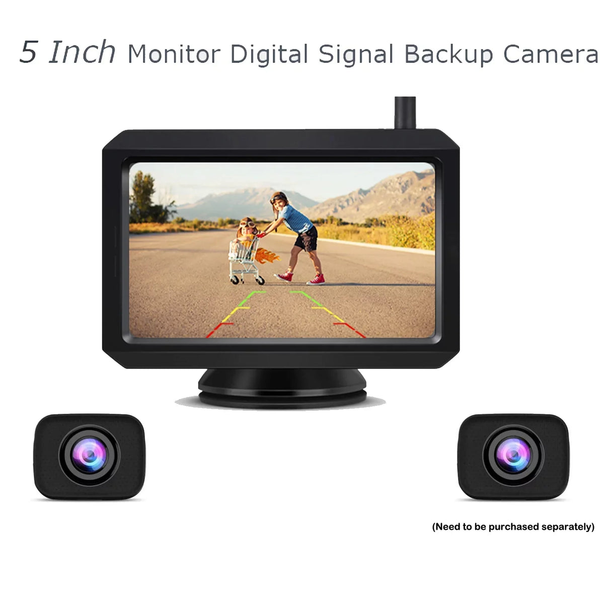 Camper,Trailer Rear Cameras, Camera Dual Digital Camera Channels Camera Waterproof Reverse Car, Trailer Wireless for Kit, View Truck, BackUp RV,