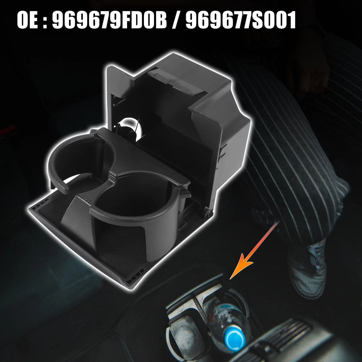 969679FD0B Cup Panel Center Black Holder 969677S001 Titan for Console 2008-2015 Nissan Instrument