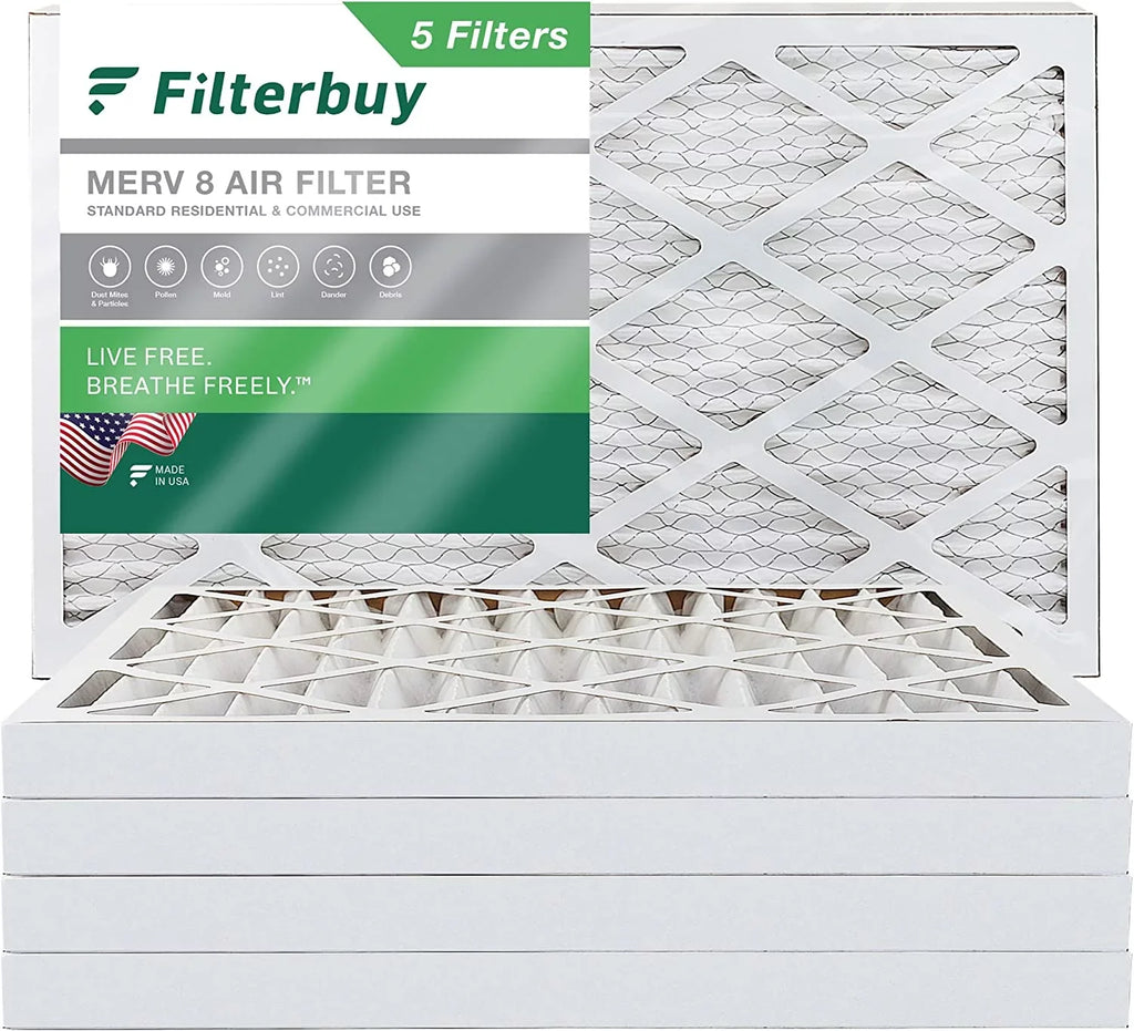 MERV 8 8x20x2 Furnace Filters (5-Pack) Pleated Air Filterbuy HVAC AC