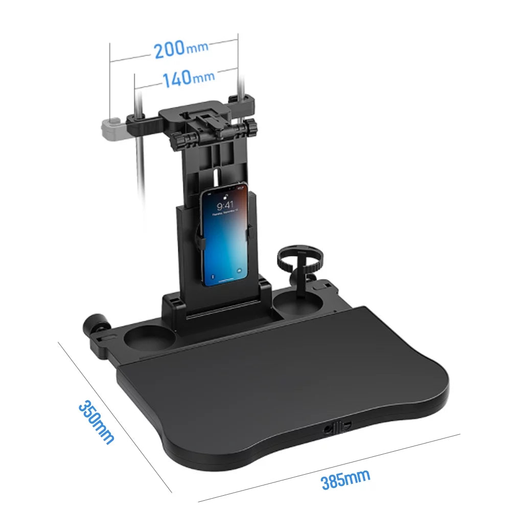 Writing, Table Car Working, Multifunctional Eating Phone with Food Car Dcenta Seat for Tray, Table Holder Travel Car Adjustable Black Back Foldable Seat