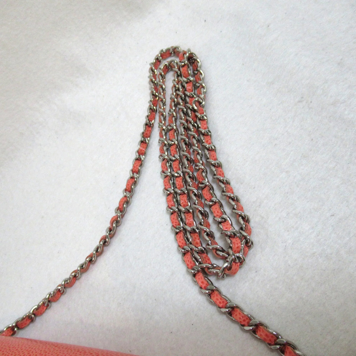 (Grained Caviar Pink (Good) CHANEL Skin Chain Calf) wallet Pre-Owned